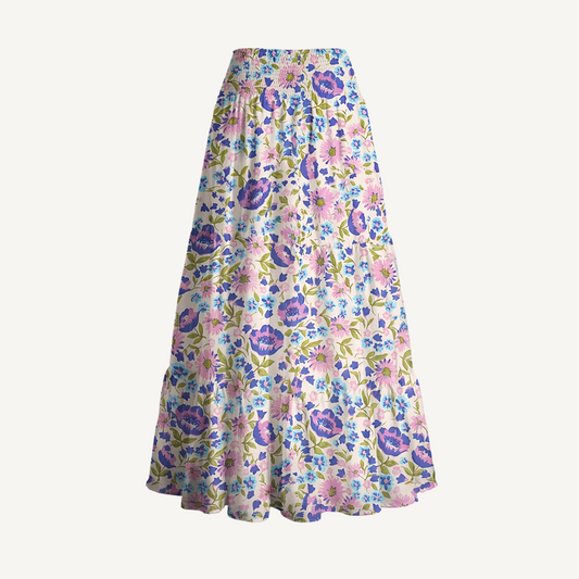 Lavender Bloom Print Convertible Maxi Skirt & Strapless Dress