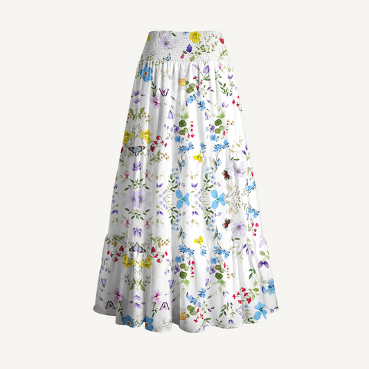 Butterfly Trail Print Convertible Maxi Skirt & Strapless Dress