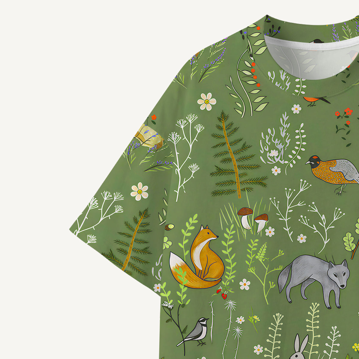 Whimsical Woodland Animals print Premium Eco Tee