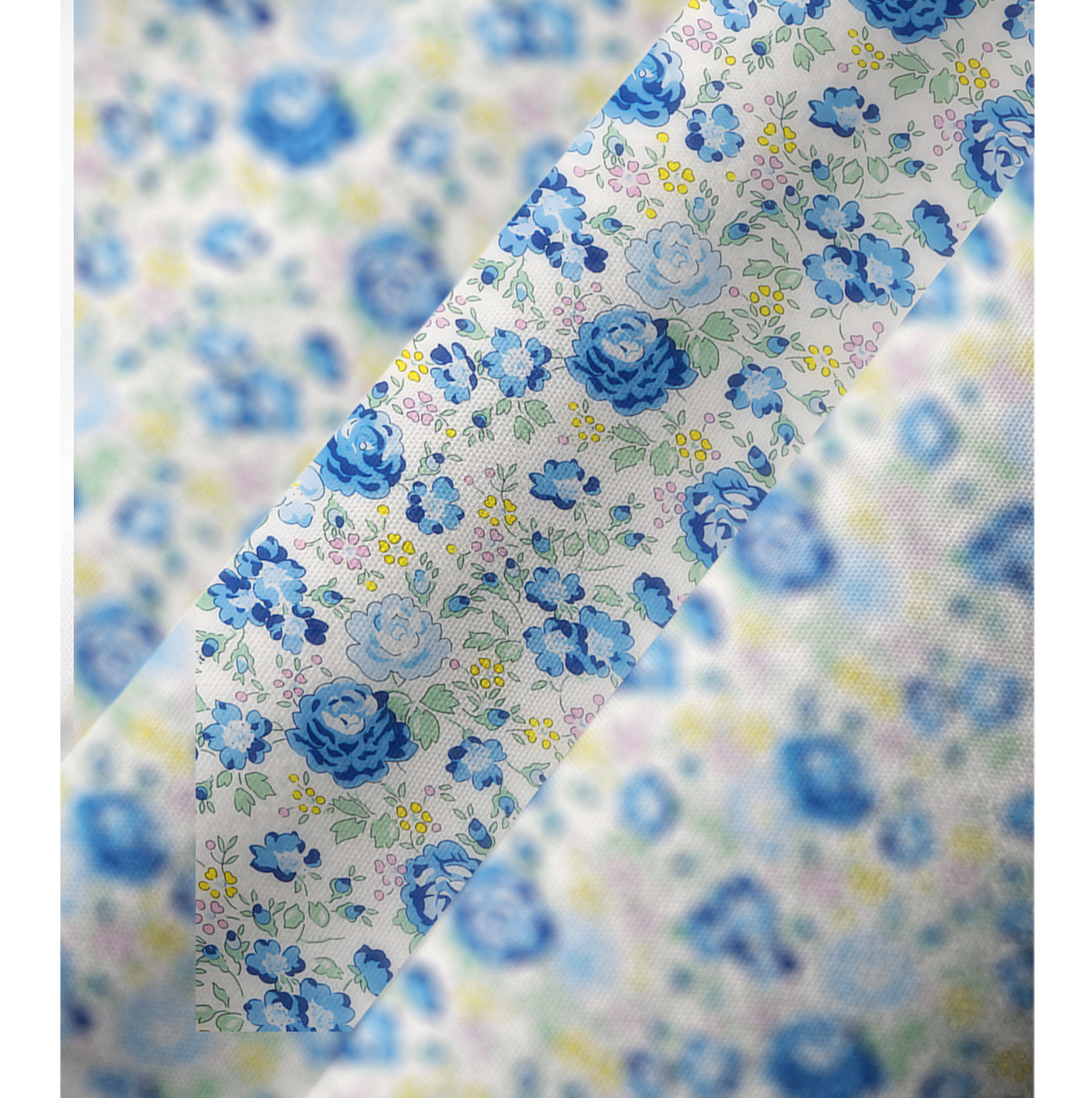 V‑Neck Blue Rose Floral Kimono Sleeve Kaftan Dress