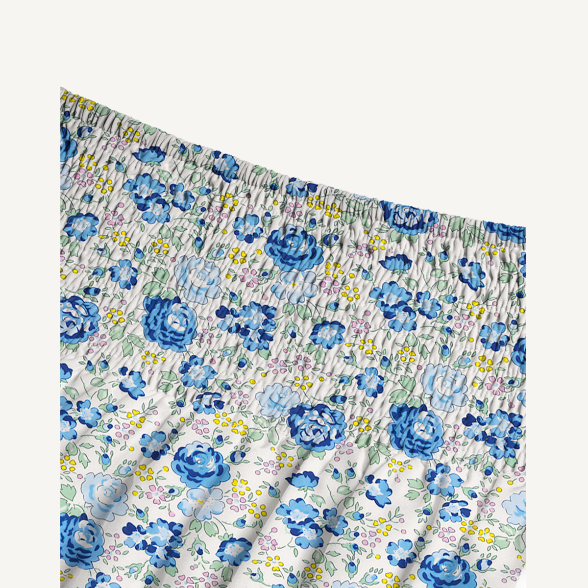 Blue Rose Floral Print Convertible Maxi Skirt & Strapless Dress