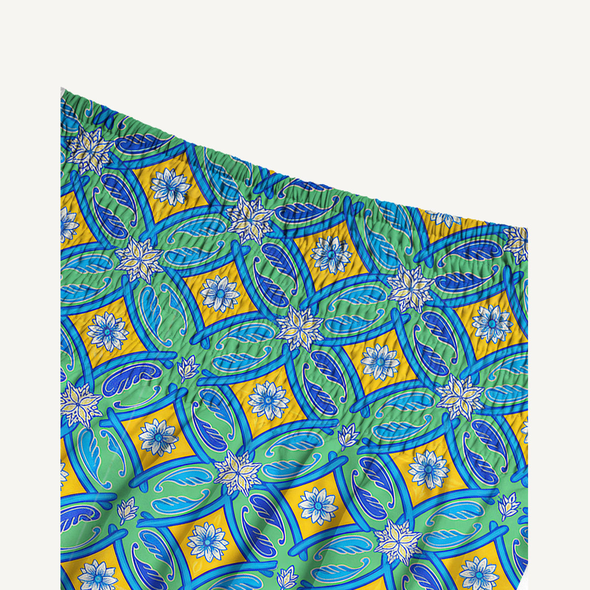 Azure Tile Print Convertible Maxi Skirt & Strapless Dress