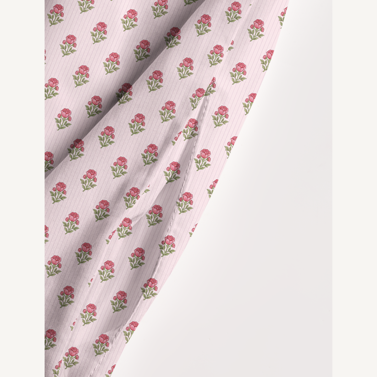 Square Neck Misty Rose Garden Print Wide Straps Maxi Dress With Pockets