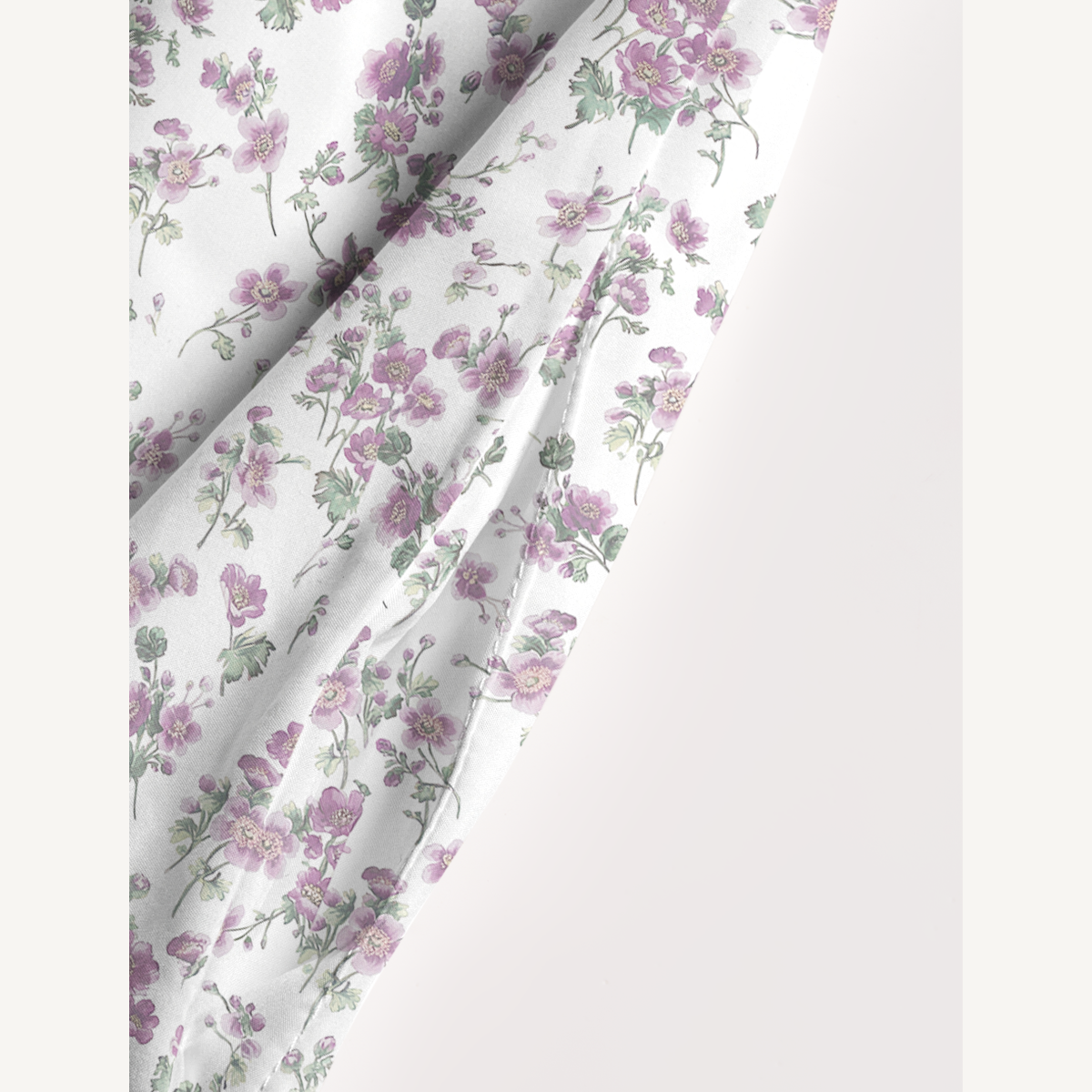 Square Neck Lavender Field Whisper Print Wide Straps Maxi Dress With Pockets
