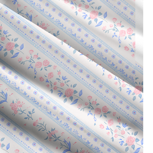 Square Neck Blue Rose Print Wide Straps Maxi Dress With Pockets