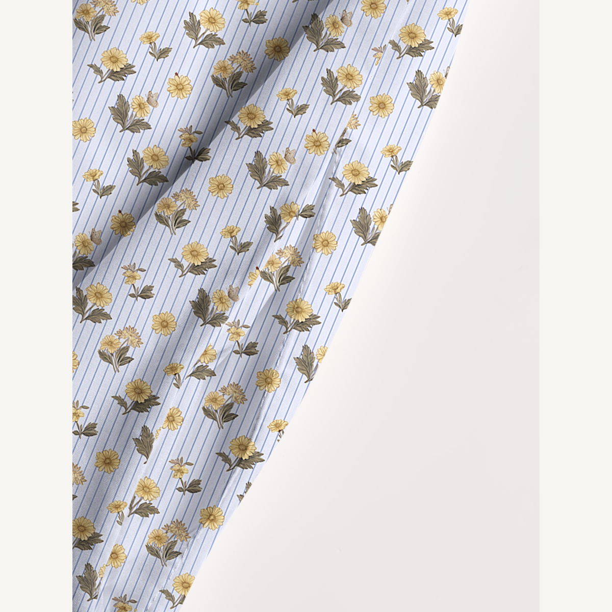 Square Neck Blue Marigold Print Wide Straps Maxi Dress With Pockets