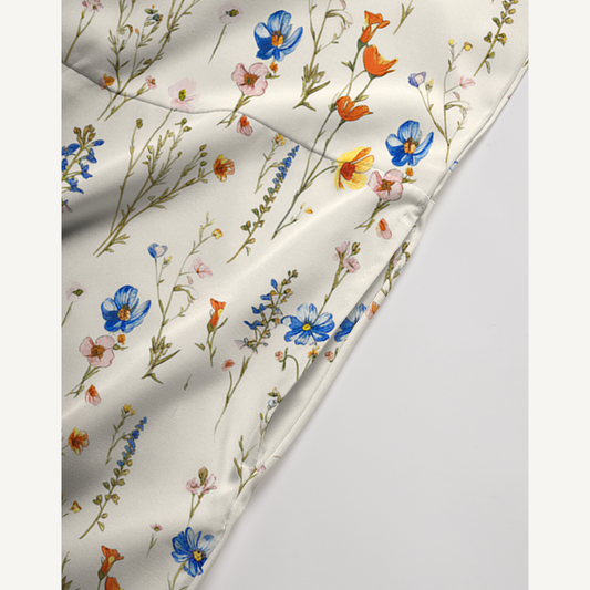 V-Neck Wild Bloom Boho Jumpsuit with Pockets for Women