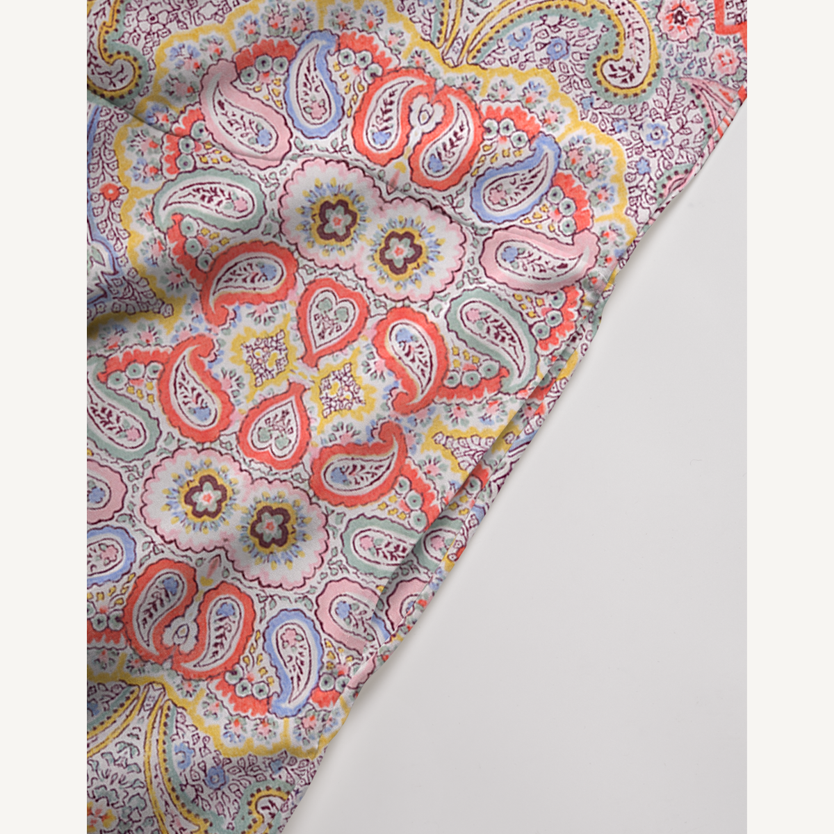 V-Neck Sunrise Paisley Boho Jumpsuit with Pockets for Women