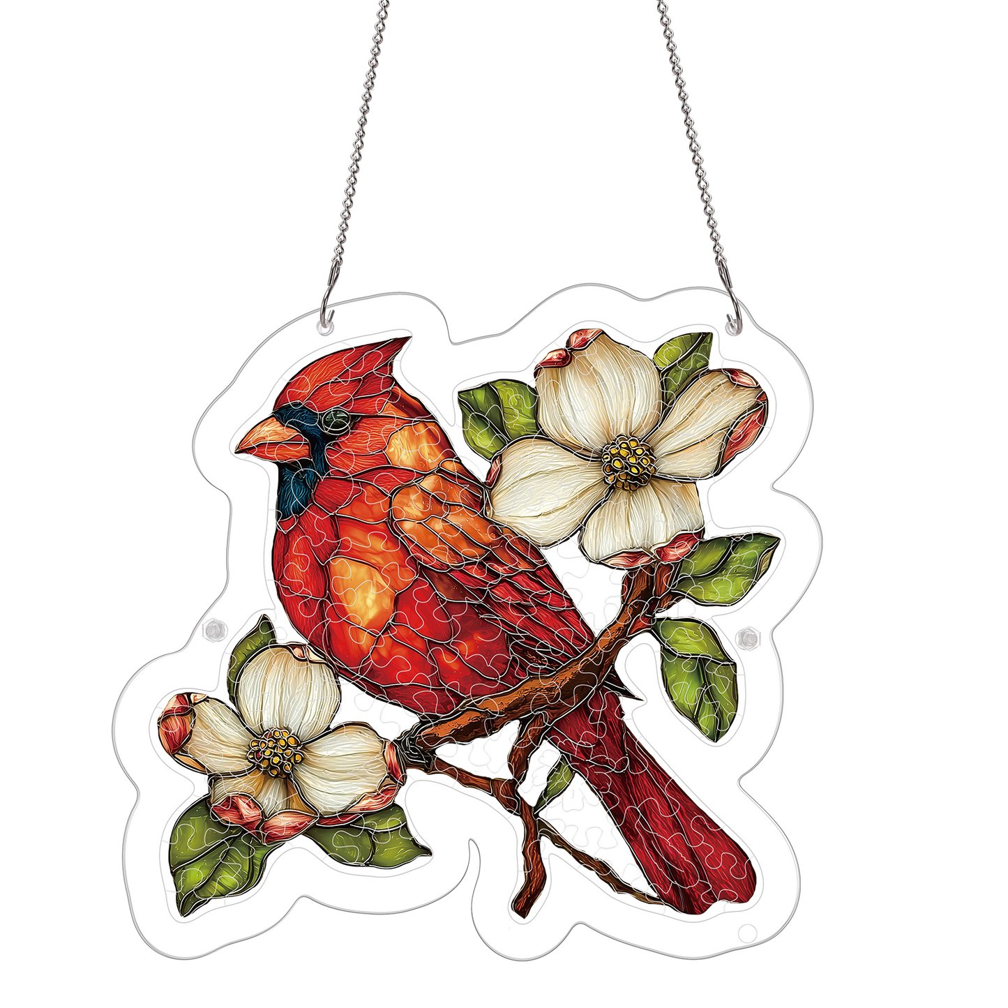 Magnolia Cardinal - Acrylic Window Suncatcher