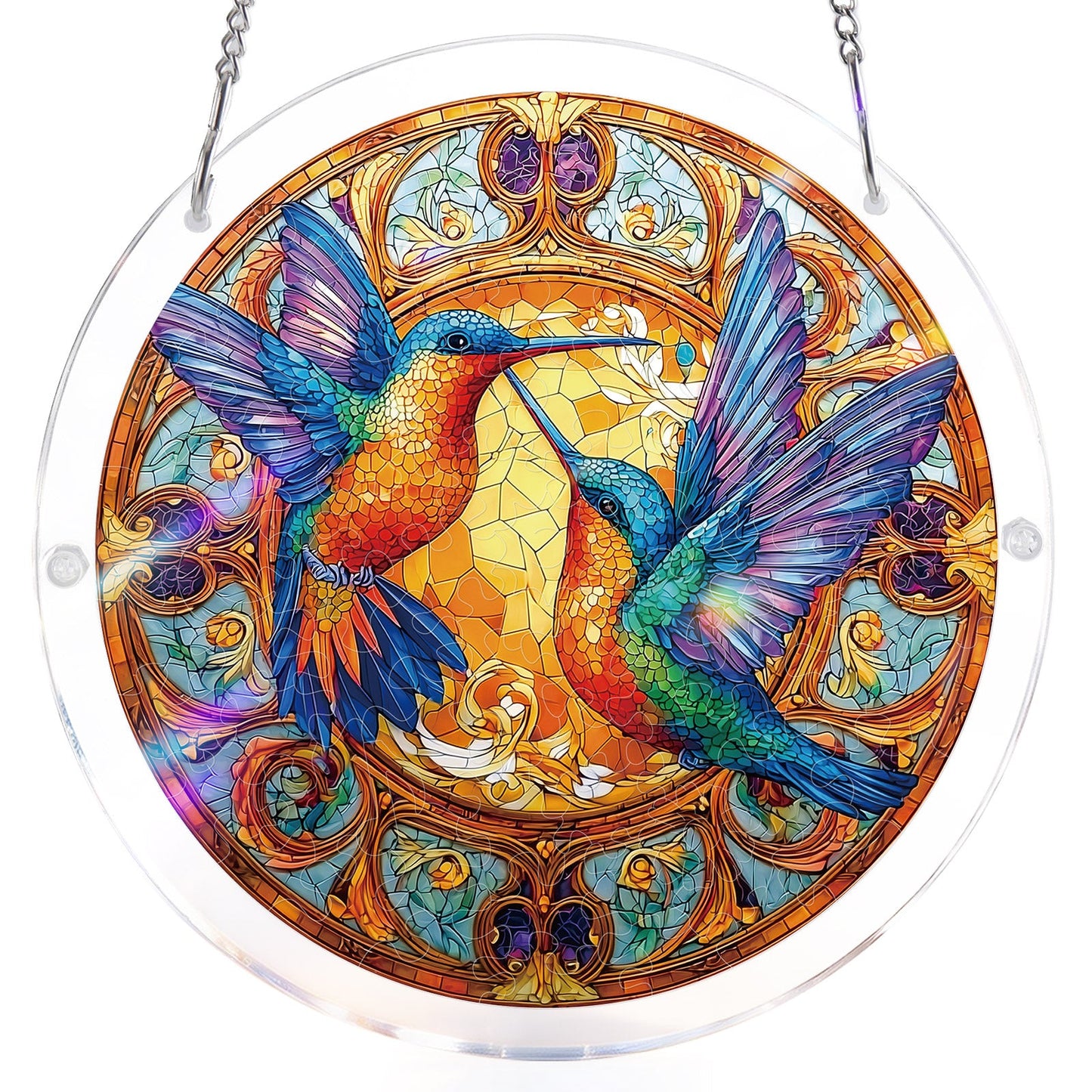 Twin Wings of Radiance - Acrylic Window Suncatcher