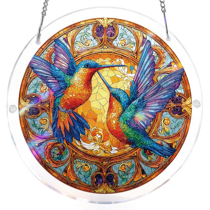 Twin Wings of Radiance - Acrylic Window Suncatcher