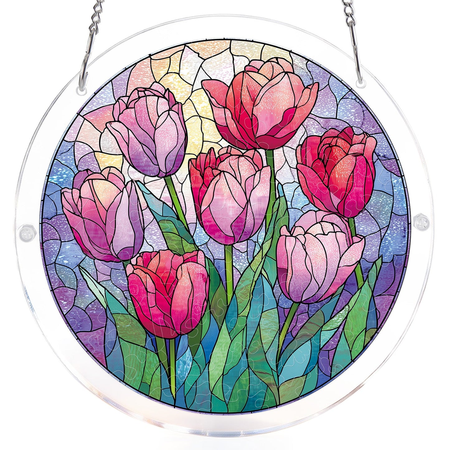 Morning Glow Tulips - Acrylic Window Suncatcher
