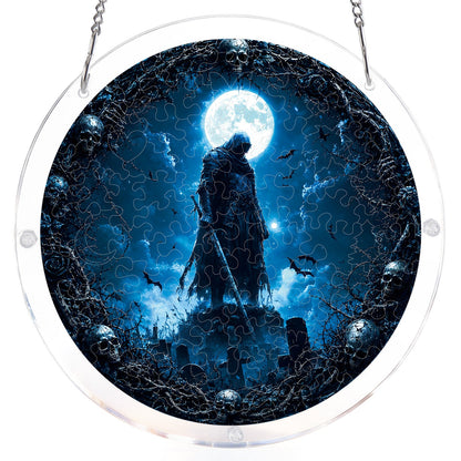 Moonlit Guardian - Acrylic Window Suncatcher