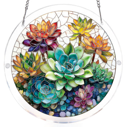 Dreamy Succulent Garden - Acrylic Window Suncatcher