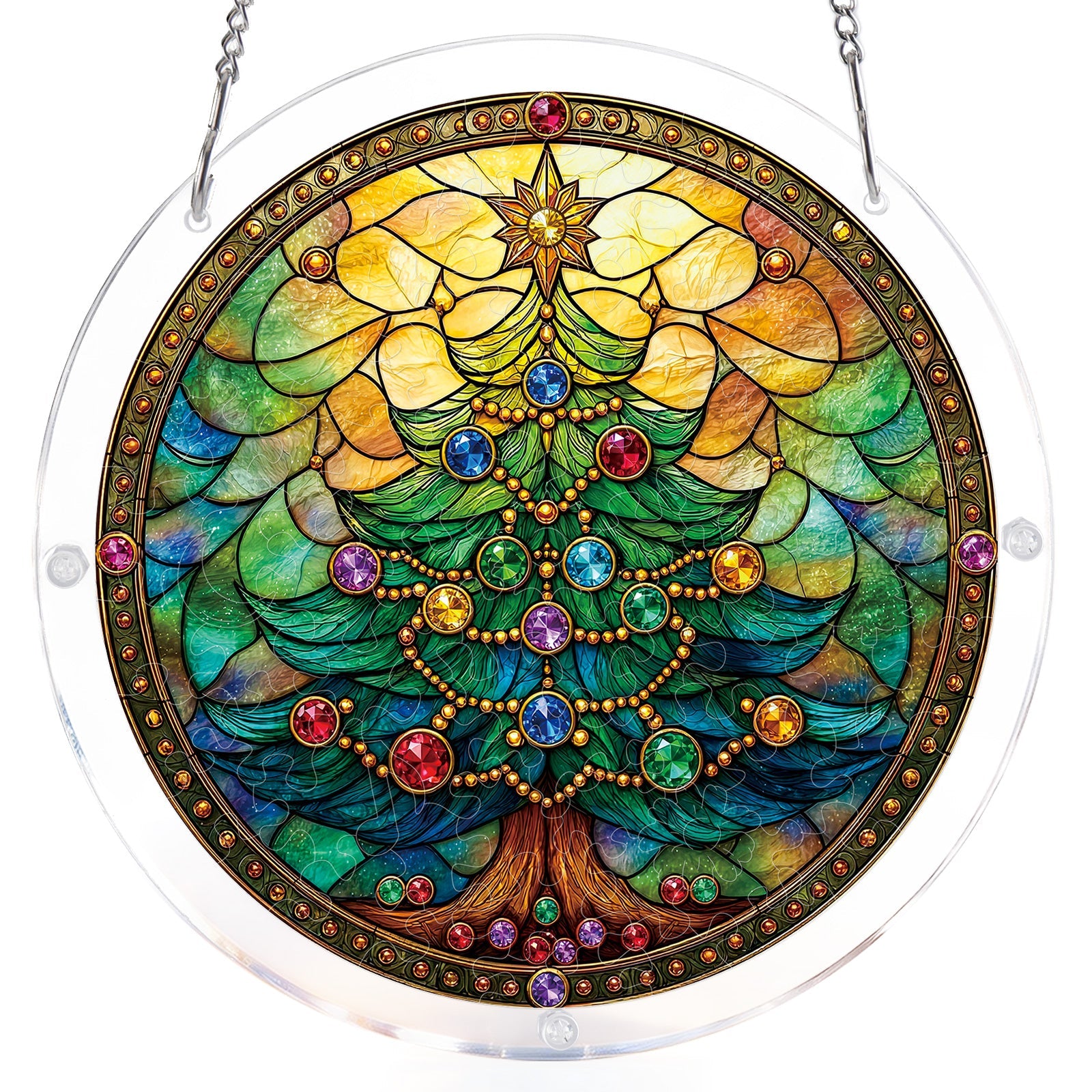 Jeweled Christmas Tree - Acrylic Window Suncatcher