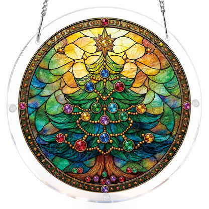 Jeweled Christmas Tree - Acrylic Window Suncatcher