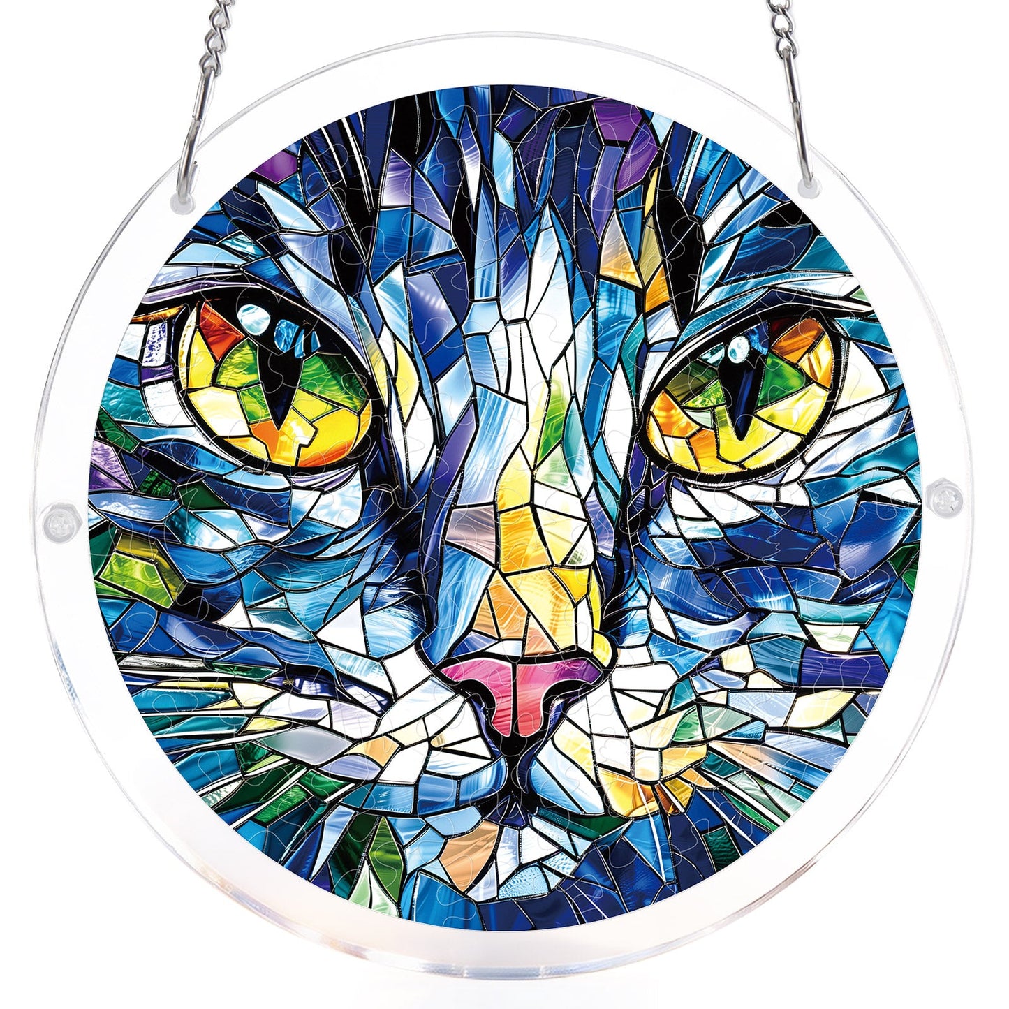 Mosaic Cat - Acrylic Window Suncatcher