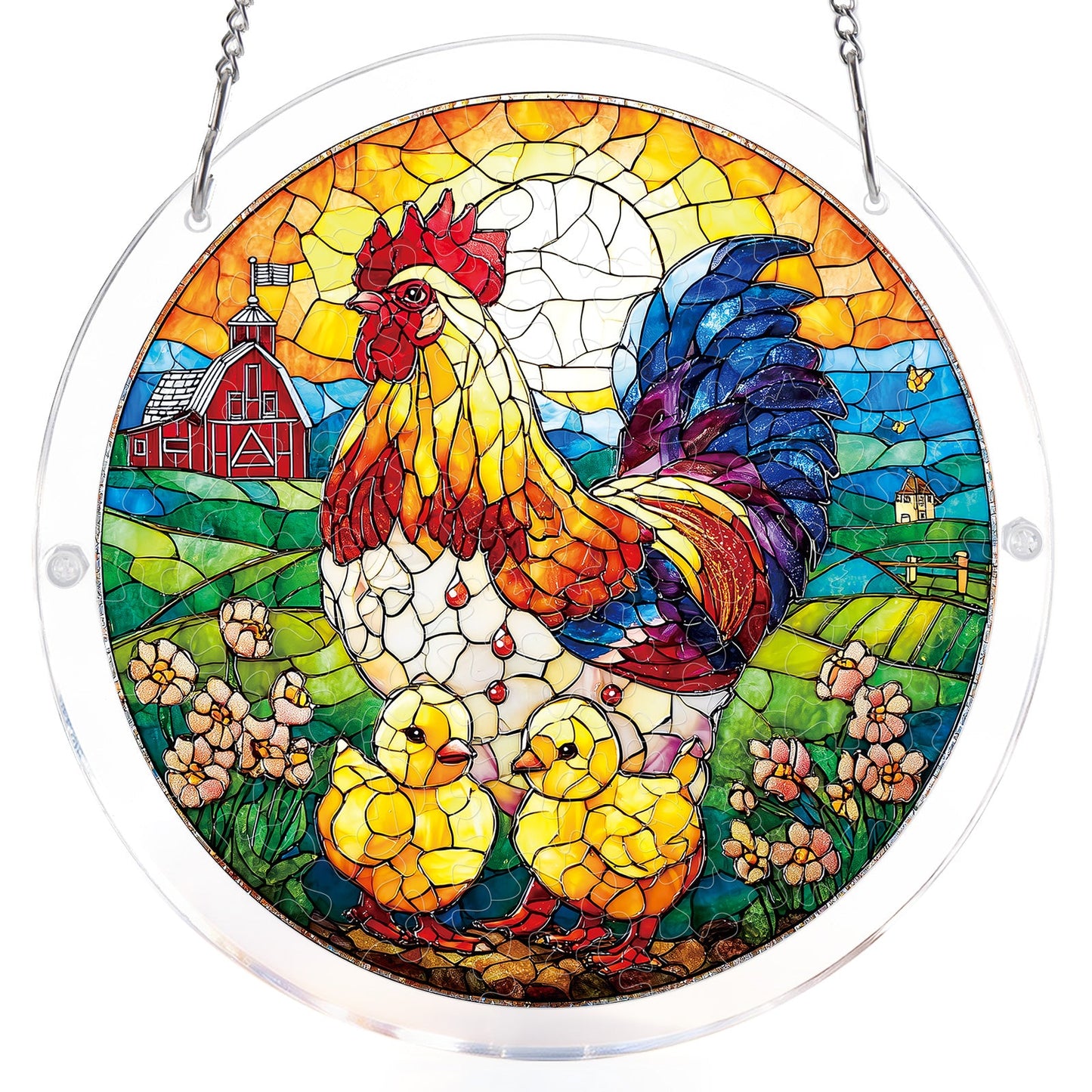 Golden Dawn Rooster - Acrylic Window Suncatcher
