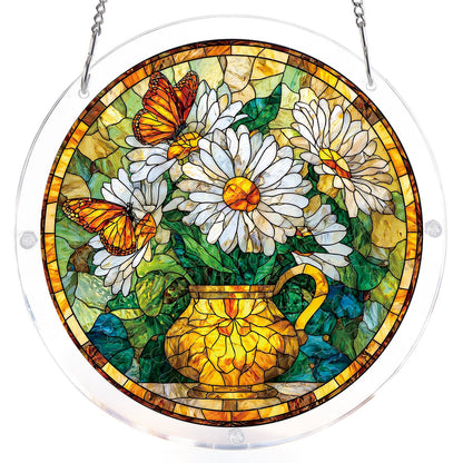 Daisy Butterfly Garden - Acrylic Window Suncatcher