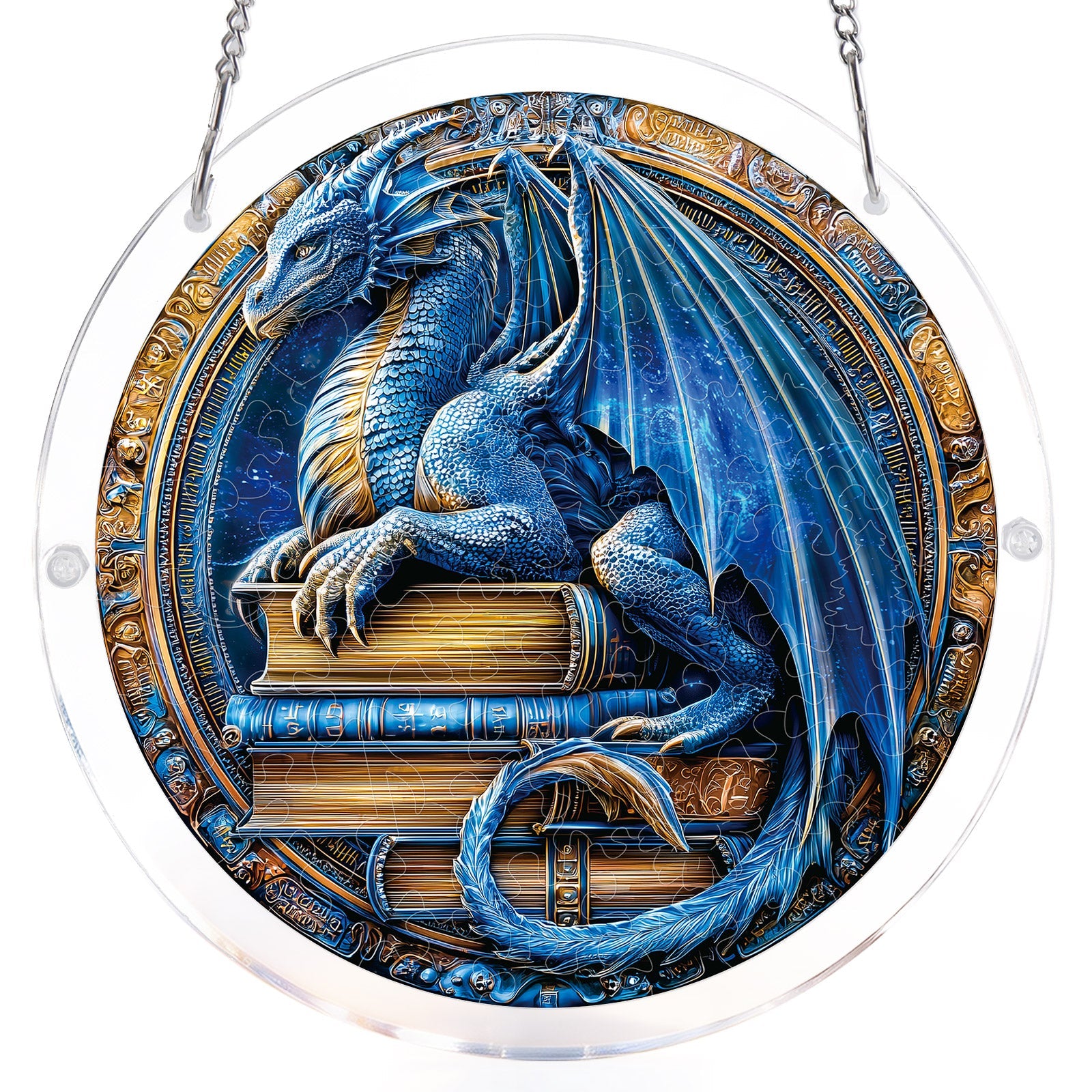 Dragon Realm Library - Acrylic Window Suncatcher