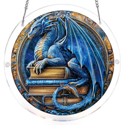 Dragon Realm Library - Acrylic Window Suncatcher