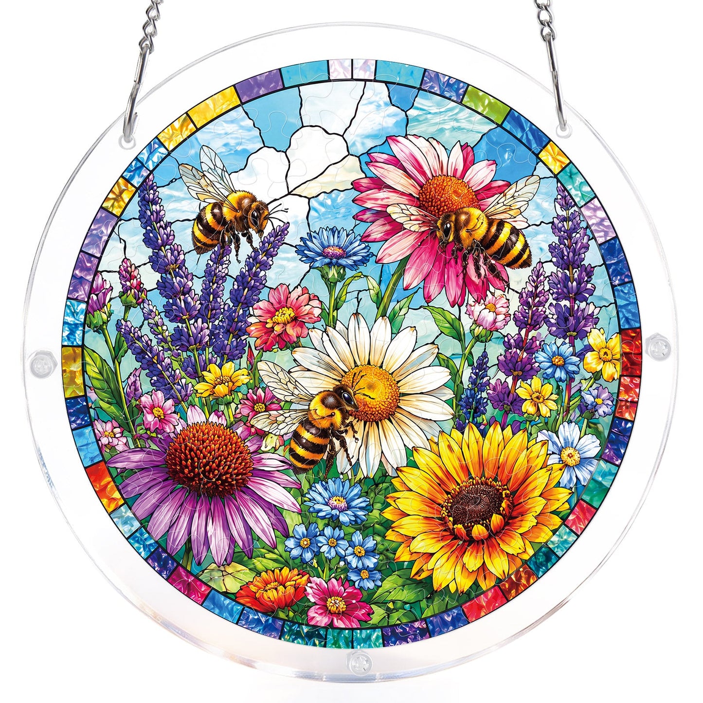 Bee Garden Bloom - Acrylic Window Suncatcher