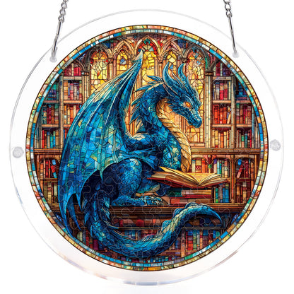 The Blue Dragon Library - Acrylic Window Suncatcher