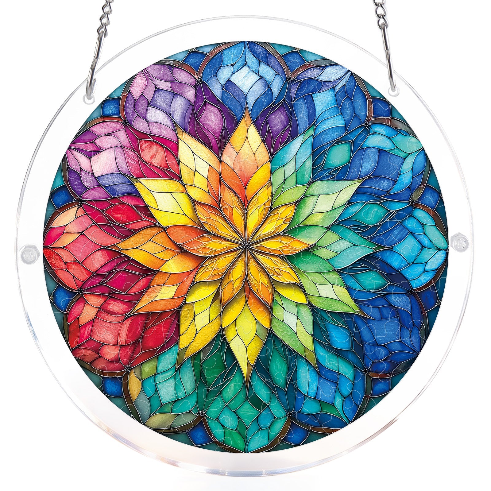 Radiant Flower Wheel - Acrylic Window Suncatcher