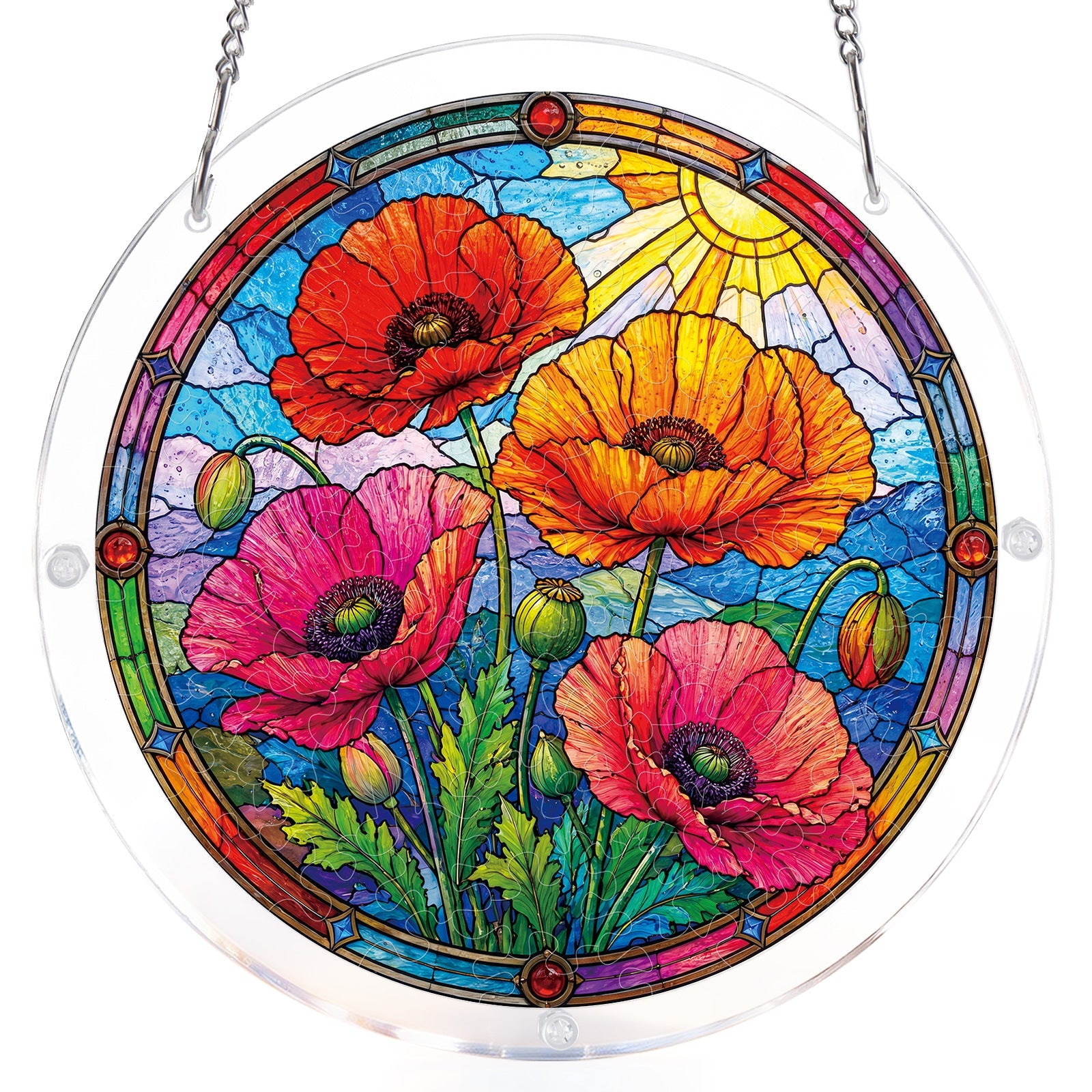 Sunlit Floral Garden - Acrylic Window Suncatcher