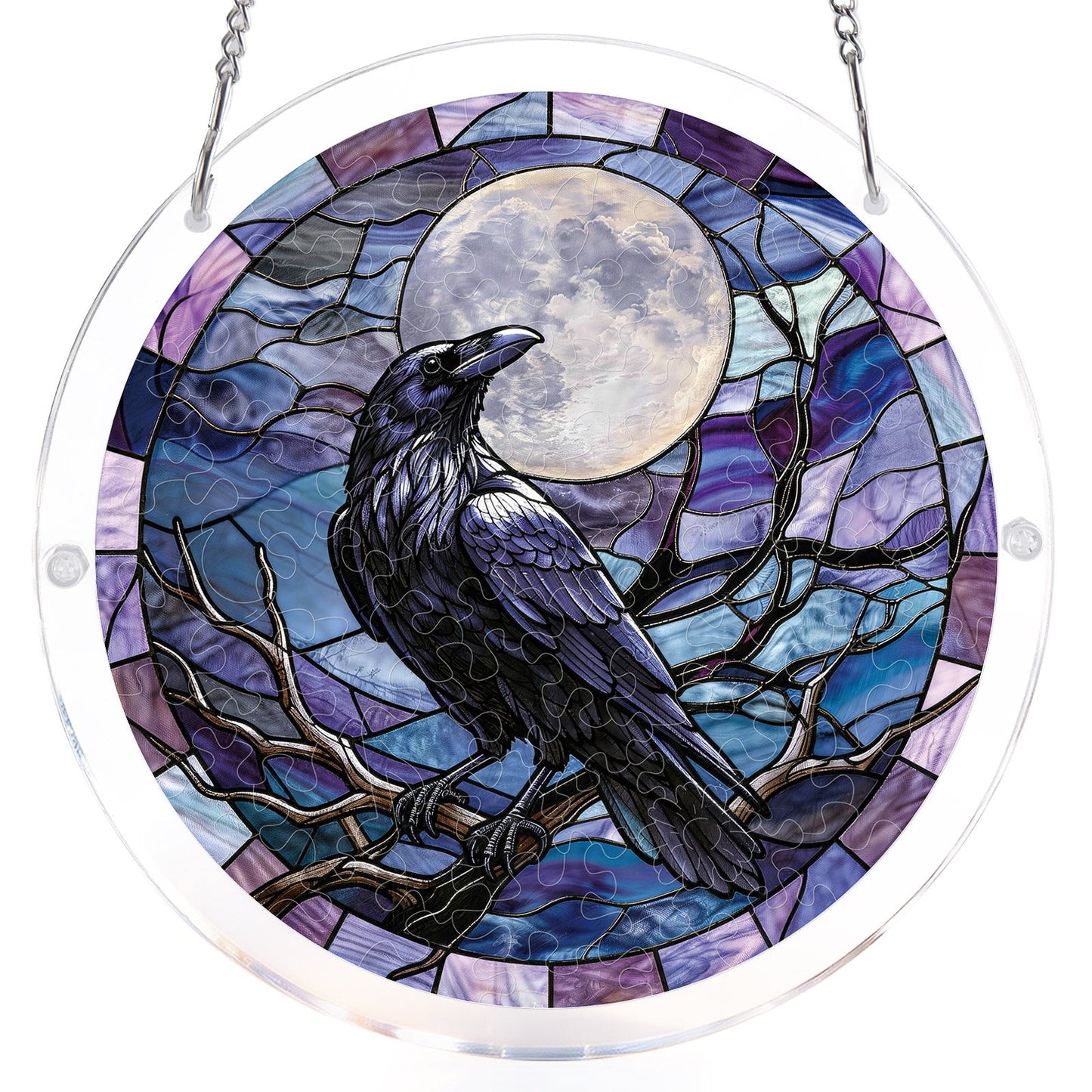 Moonlit Raven - Acrylic Window Suncatcher