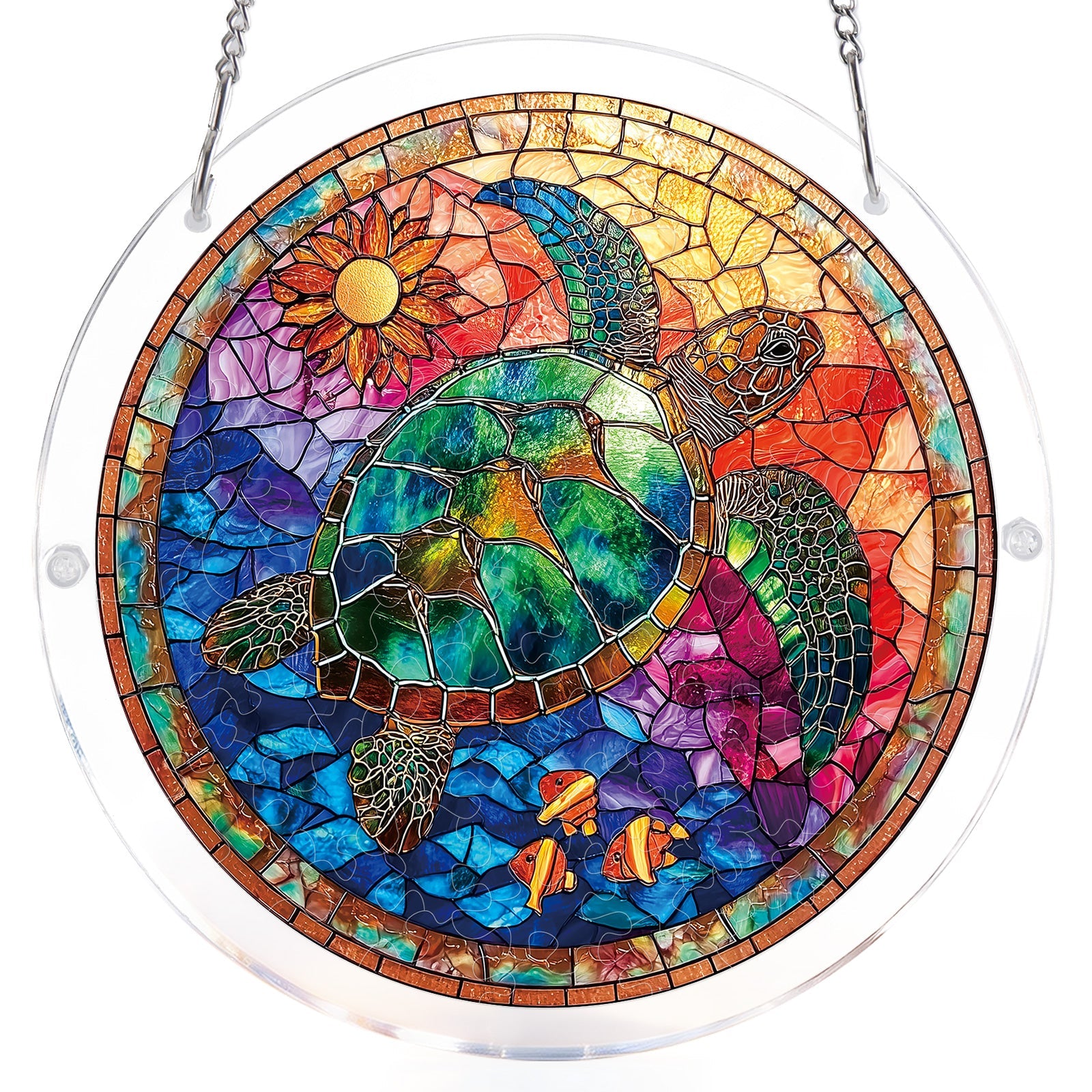 Stained Glass Sea Turtle - Acrylic Window Suncatcher