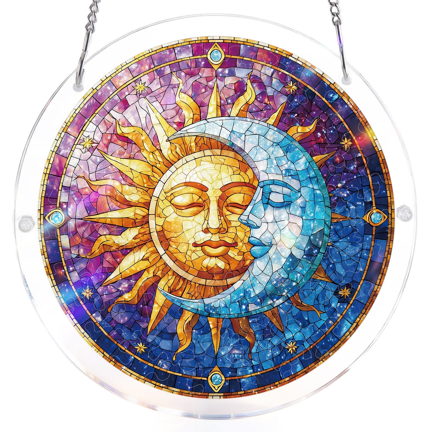 Sun and Moon in Harmony - Acrylic Window Suncatcher