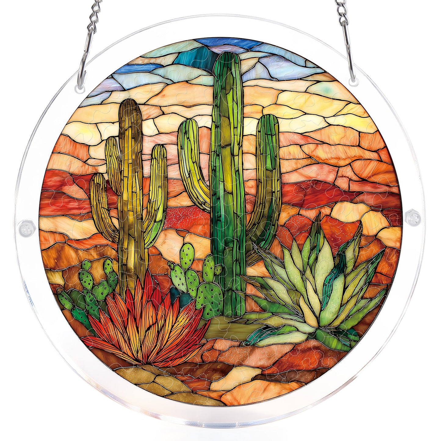 Sunset Cactus - Acrylic Window Suncatcher