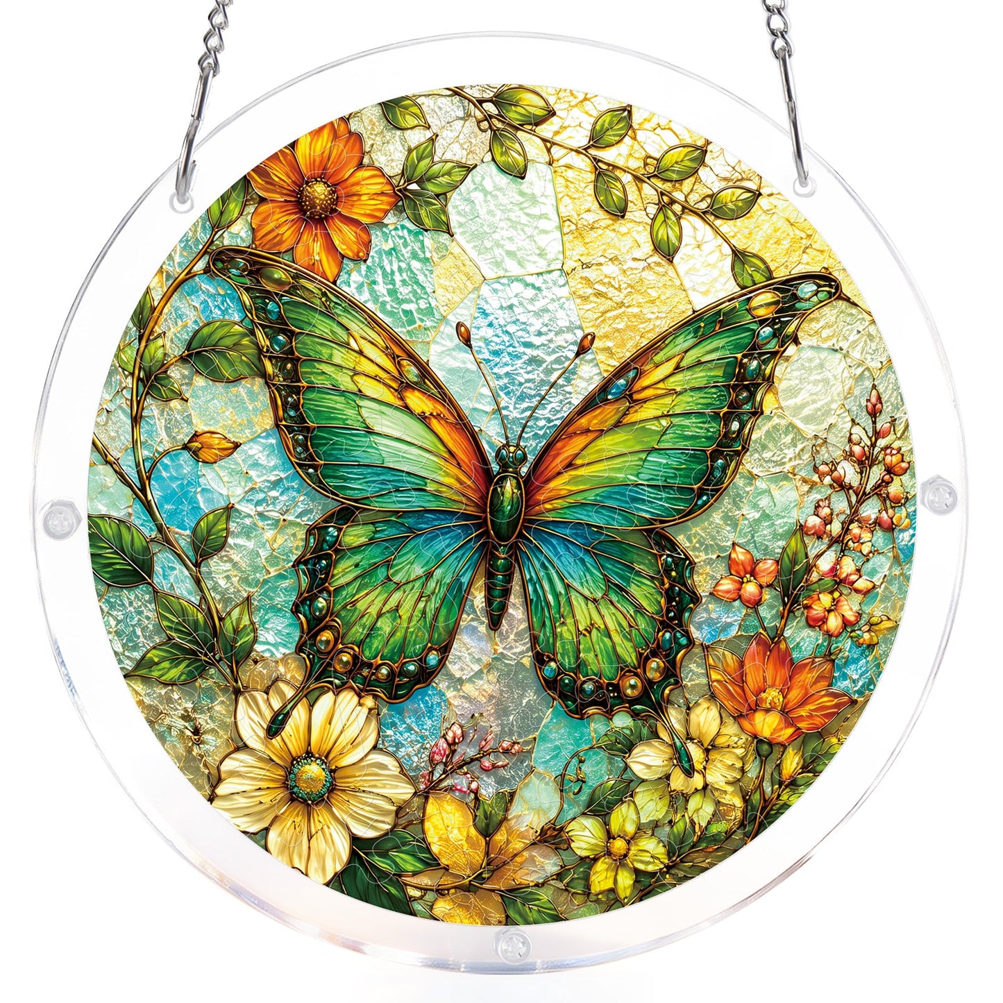 Emerald Butterfly Whisper - Acrylic Window Suncatcher