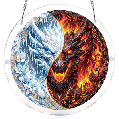 Twin Dragon Realm - Acrylic Window Suncatcher