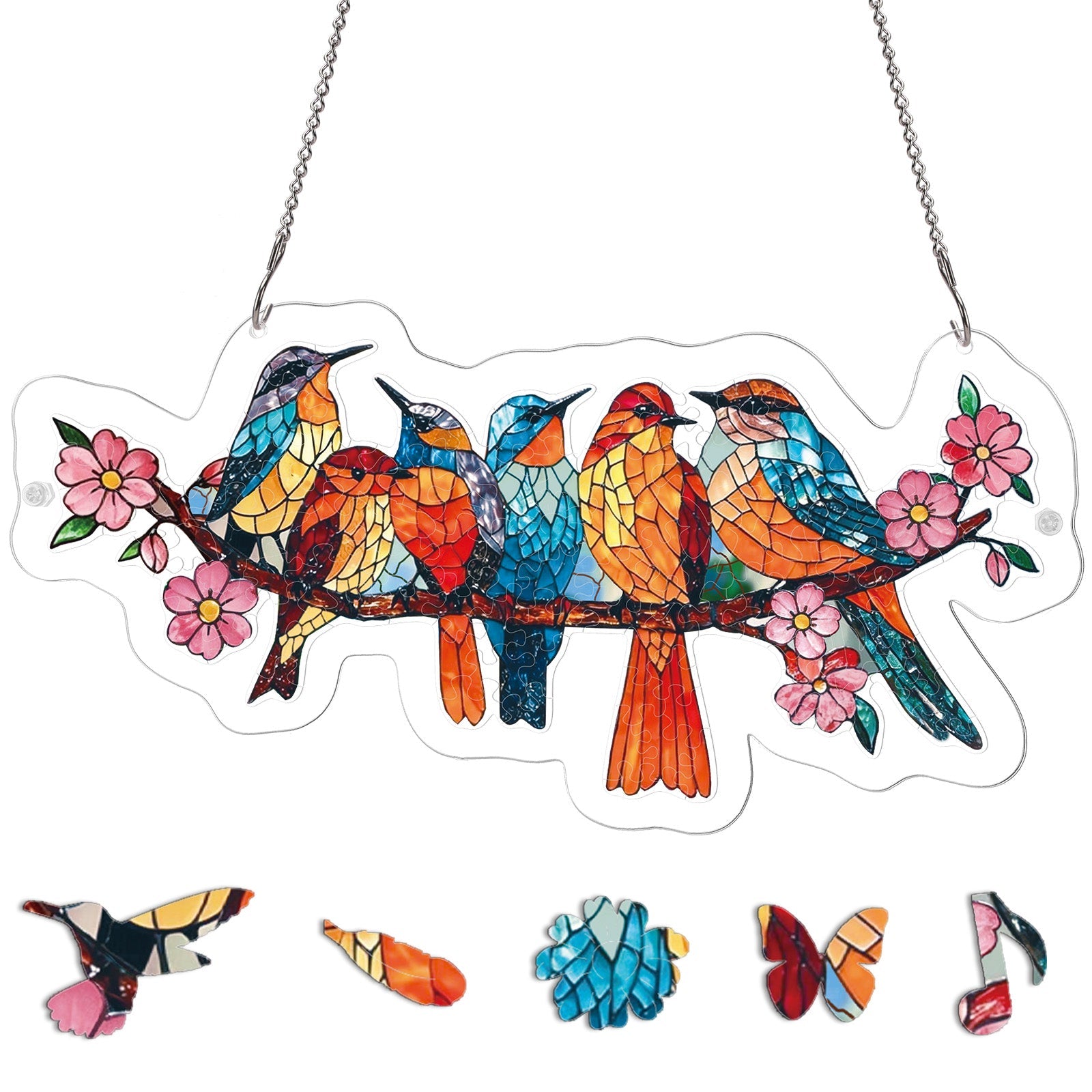 Blossom Songbirds - Acrylic Window Suncatcher