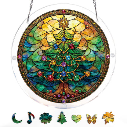 Jeweled Christmas Tree - Acrylic Window Suncatcher