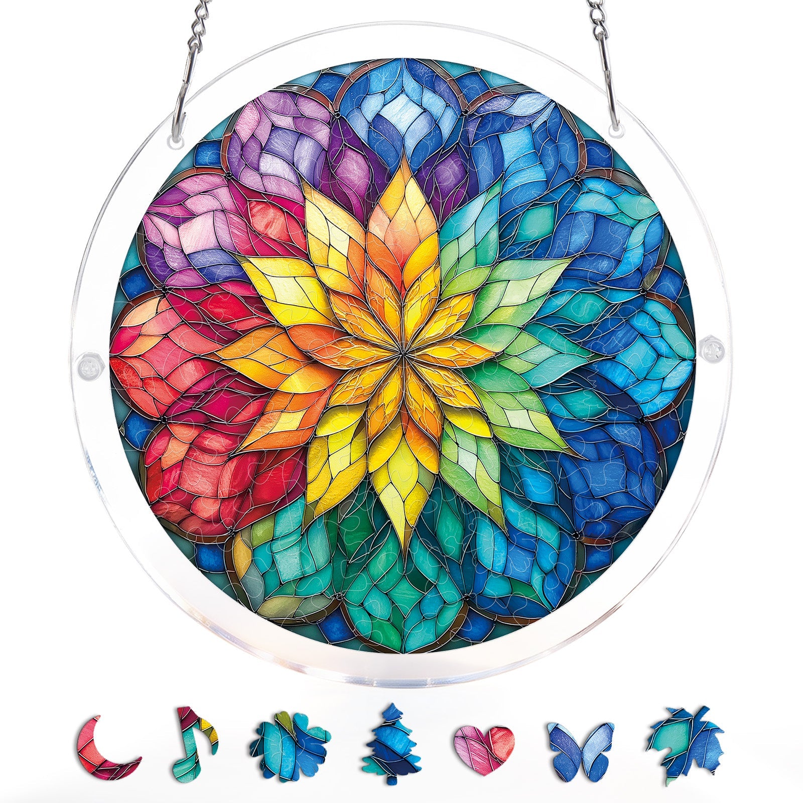 Radiant Flower Wheel - Acrylic Window Suncatcher