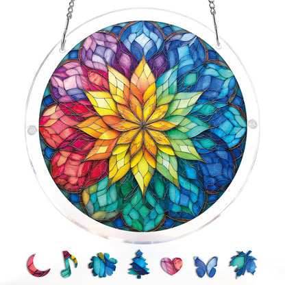 Radiant Flower Wheel - Acrylic Window Suncatcher