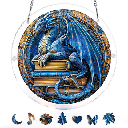 Dragon Realm Library - Acrylic Window Suncatcher