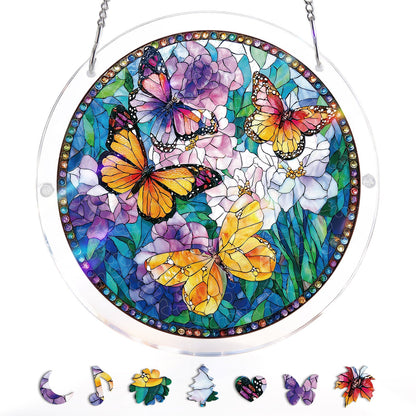 Butterflies in Bloom - Acrylic Window Suncatcher