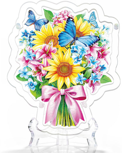Acrylic Tabletop Sunflower Butterfly Bouquet - Acrylic Window Suncatcher