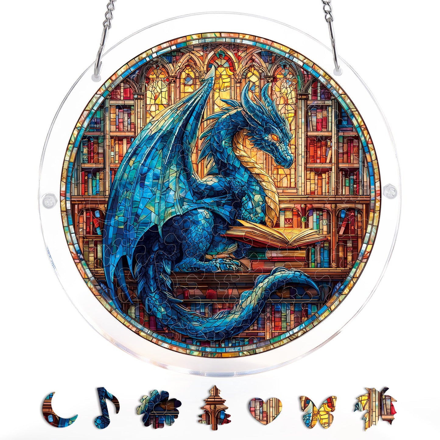The Blue Dragon Library - Acrylic Window Suncatcher