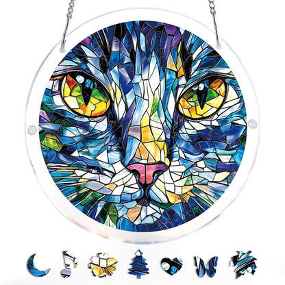 Mosaic Cat - Acrylic Window Suncatcher