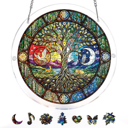 Tree of Day and Night - Acrylic Window Suncatcher