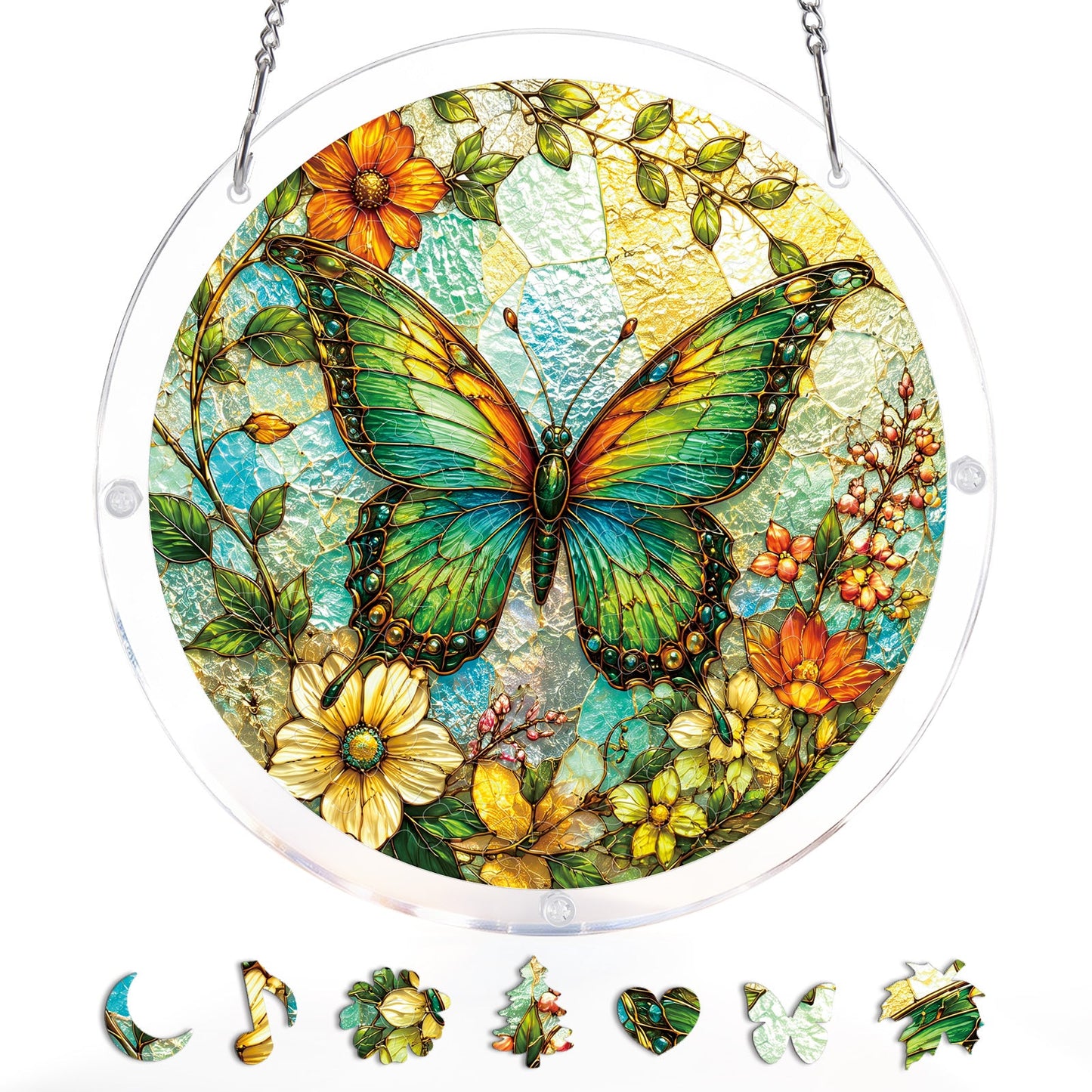 Emerald Butterfly Whisper - Acrylic Window Suncatcher