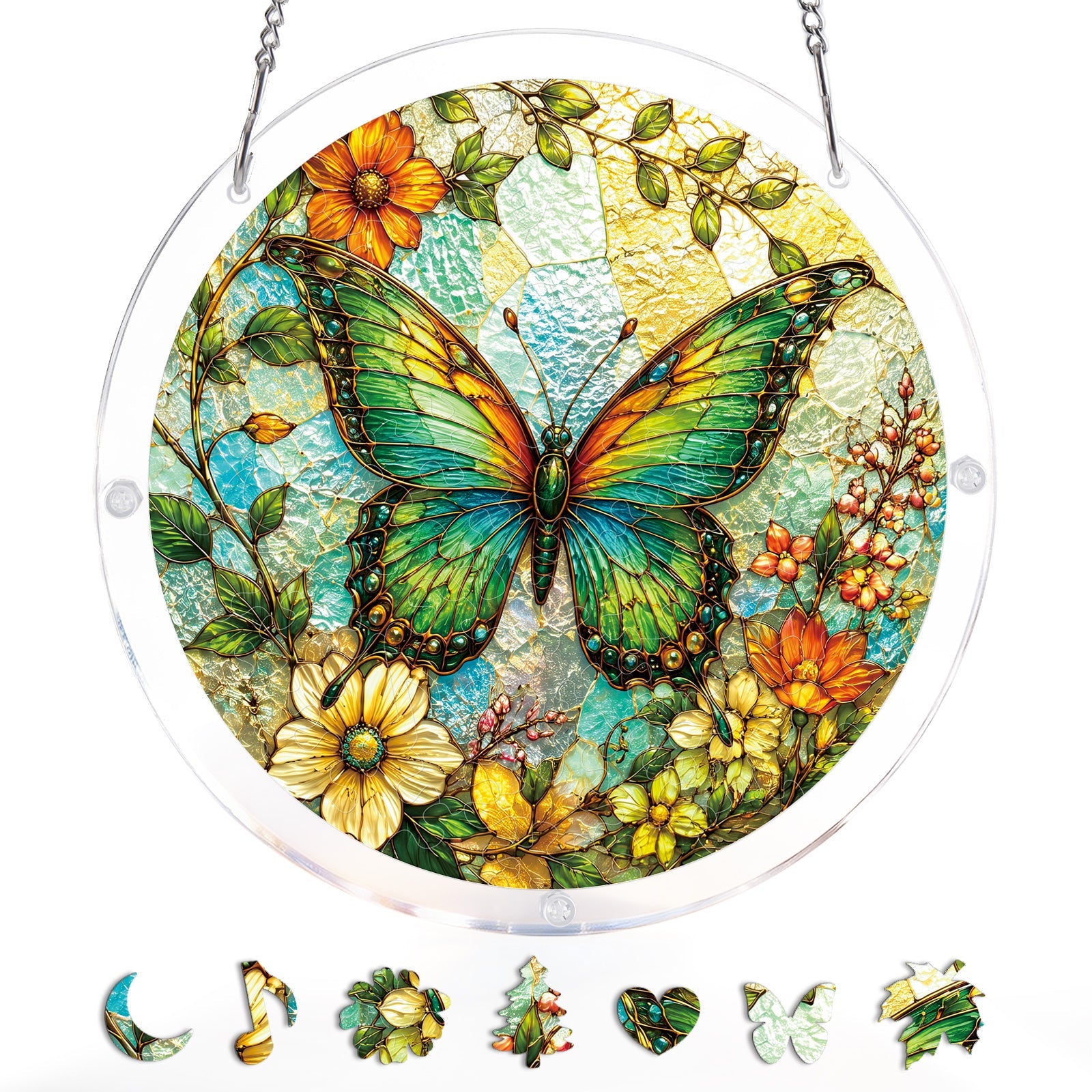 Emerald Butterfly Whisper - Acrylic Window Suncatcher