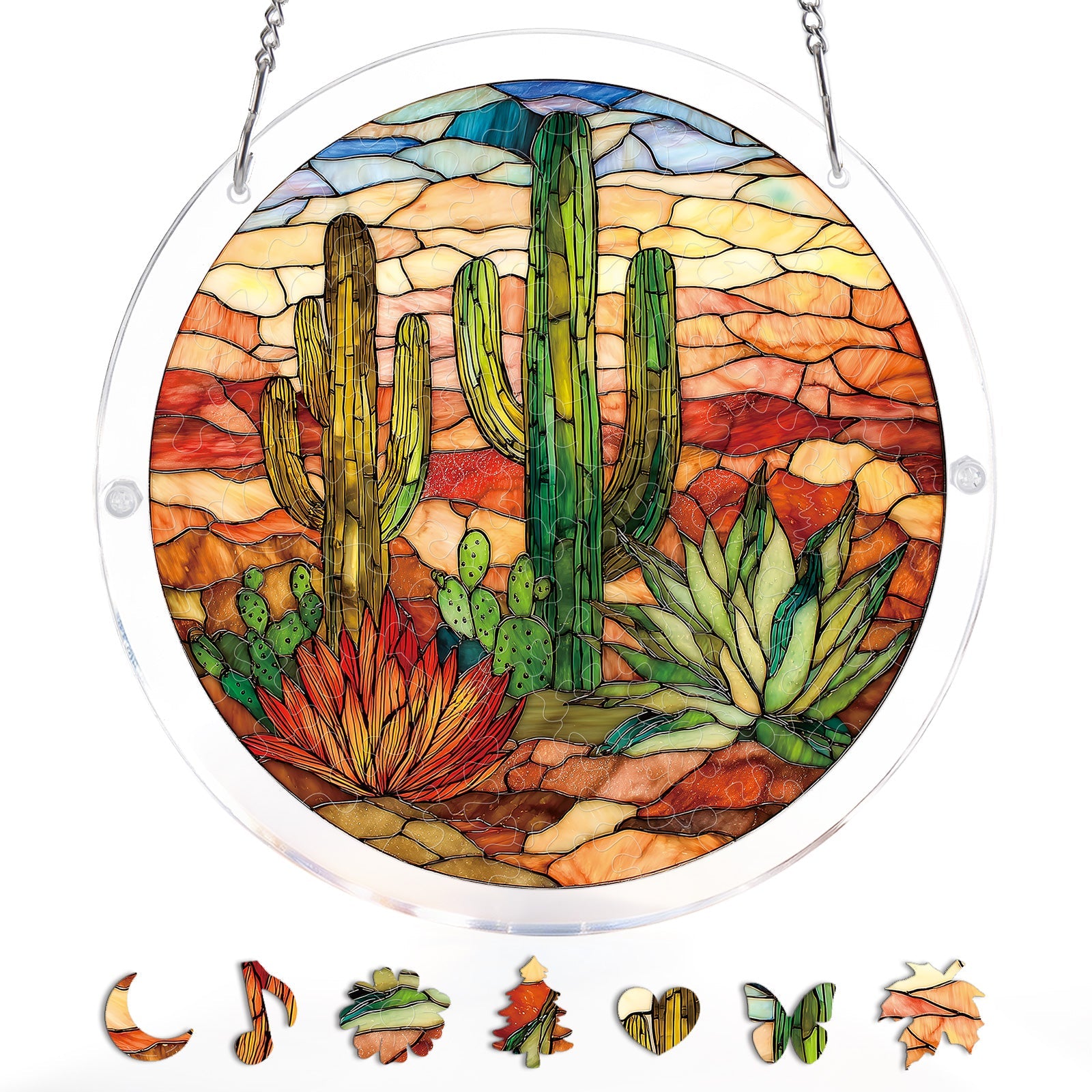 Sunset Cactus - Acrylic Window Suncatcher