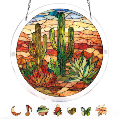 Sunset Cactus - Acrylic Window Suncatcher