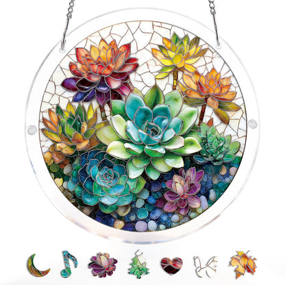 Dreamy Succulent Garden - Acrylic Window Suncatcher